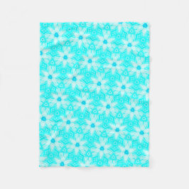 Petite couverture polaire turquoise et blanc フリースブランケット
