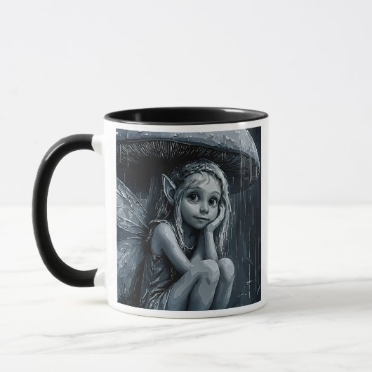 Petite fée mélancolique sous la pluie. マグカップ (左)