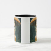 Petite fée sous la pluie abritée par un champignon マグカップ (中央)