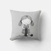 Petite Fille Adorable qui Tricote I Love Knitting クッション (正面)