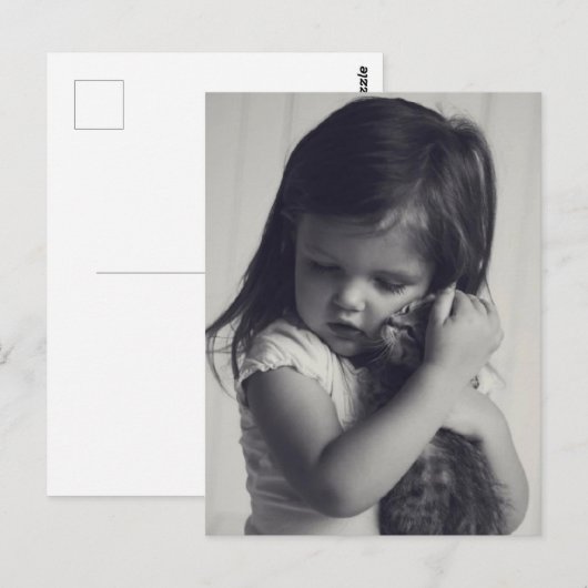 Petite fille et chaton ポストカード (正面/裏面)