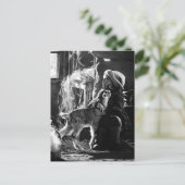 Petite fille et chèvre ポストカード (スタンド正面)