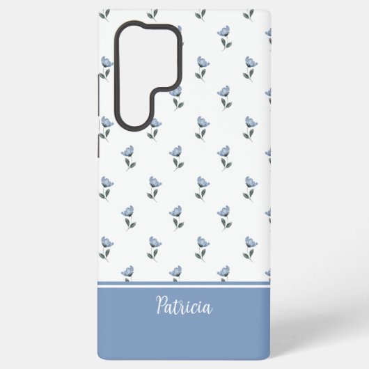 Petite Fleur Blue Flower MagSafe Tough Samsung Galaxyケース (裏面)