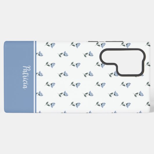 Petite Fleur Blue Flower MagSafe Tough Samsung Galaxyケース (裏面横)