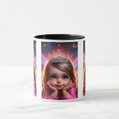 Petite princesse rêveuse avec une couronne. マグカップ (中央)