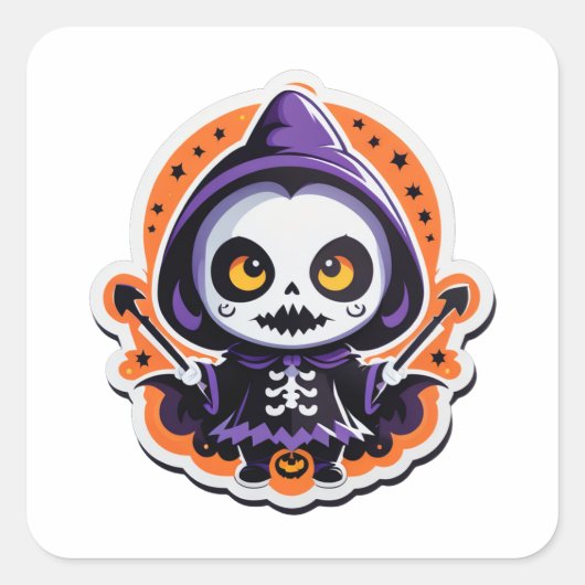 Petite sorcère halloween スクエアシール (正面)