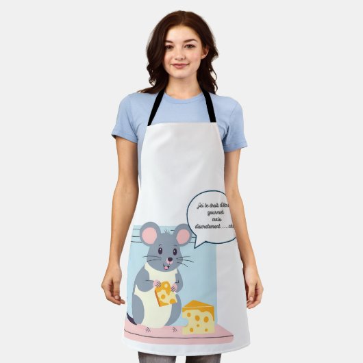 petite souris un morceau de fromage エプロン (着用した状態)