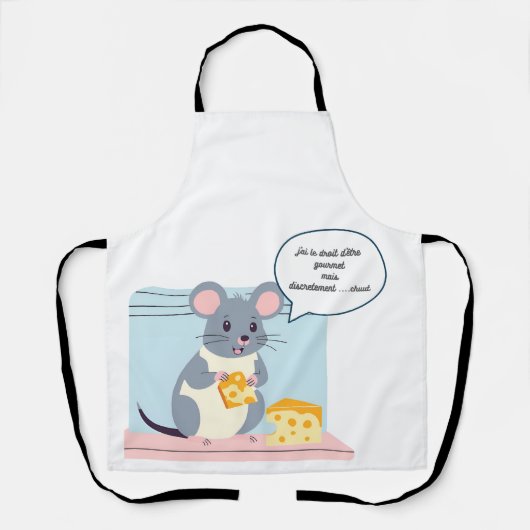 petite souris un morceau de fromage エプロン (正面)