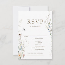 Petite Wildflowerの結婚食事の選択RSVP 出欠カード
