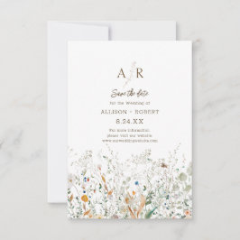 Petite Wildflower Monogram日付を保存 セーブザデート