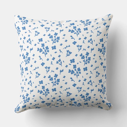 Petites Fleurs Bleues - Élégance et Douceur クッション (裏面)