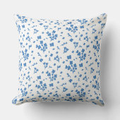 Petites Fleurs Bleues - Élégance et Douceur クッション (正面)