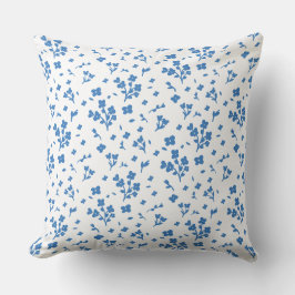 Petites Fleurs Bleues - Élégance et Douceur クッション