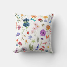 Petites fleurs colorées séchées aquarelles