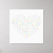 Petits cœurs grand cœur - Aquarelle キャンバスプリント (正面)