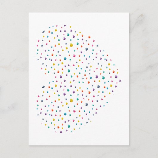 Petits cœurs grand cœur - Aquarelle ポストカード (正面)