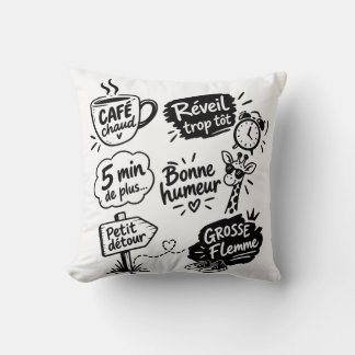 Petits plaisirs du quotidien en doodles クッション