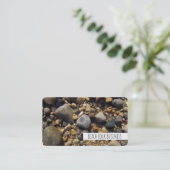 Petoskeyの石、ミシガン湖のカラフルなビーチの石 名刺 (スタンド正面)