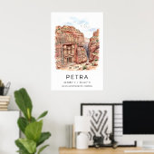 Petra Art Print, Canyon Scene, Treasury Facade ポスター (ホームオフィス)