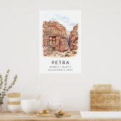 Petra Art Print, Canyon Scene, Treasury Facade ポスター (キッチン)