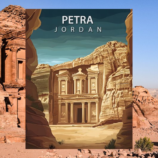 Petra Jordan Ancient Rose City Al-Khazneh ポストカード