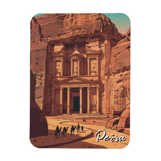 Petra Jordan Travel マグネット (縦)