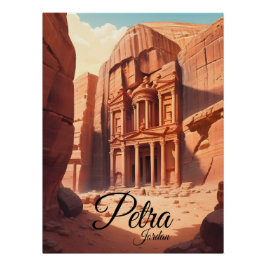 Petra Jordan Travel Poster ポスター