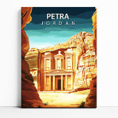 Petra Jordan Travel Poster Canvas Print Wall Art キャンバスプリント
