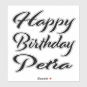 Petra Name Vorname black Sticker Geburtstag シール (シート)