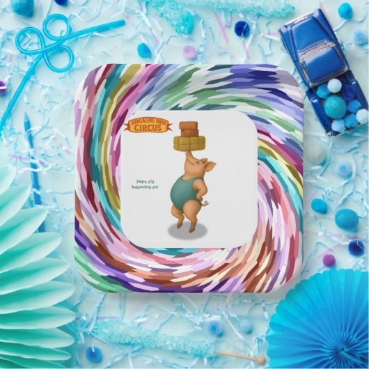 Petra pig balancing act ペーパープレート (パーティー)