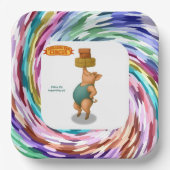 Petra pig balancing act ペーパープレート (正面)