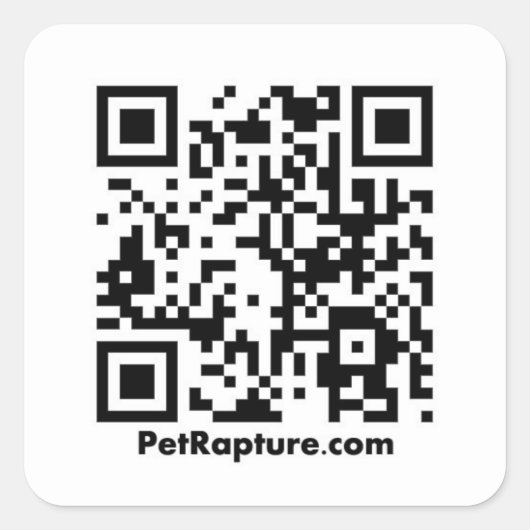 PetRapture QRコード スクエアシール (正面)