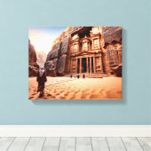 Petra's Treasury at Dawn キャンバスプリント (インサイチュ (ウッドフロア))