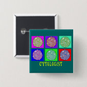 Petrieの皿のデザインのCytologistのギフトの細胞 缶バッジ (正面&裏面)