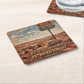 Petrified Forest Arizona Centennial Anniversary スクエアペーパーコースター (アングル)