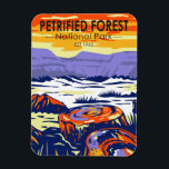 Petrified Forest National Park Arizona Vintage マグネット<br><div class="desc">Petrified Forest vector artwork design. The park is in northeastern Arizona and has large deposits of petrified wood.</div>