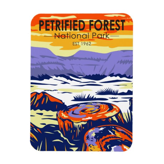 Petrified Forest National Park Arizona Vintage マグネット (縦)