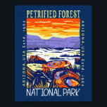 Petrified Forest National Park Vintage Distressed  ポスター<br><div class="desc">Petrified Forest vector artwork design. The park is in northeastern Arizona and has large deposits of petrified wood.</div>