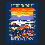 Petrified Forest National Park Vintage Distressed  ポスター<br><div class="desc">Petrified Forest vector artwork design. The park is in northeastern Arizona and has large deposits of petrified wood.</div>