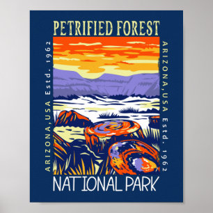 Petrified Forest National Park Vintage Distressed ポスター