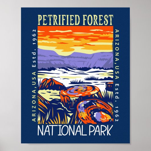 Petrified Forest National Park Vintage Distressed  ポスター (正面)