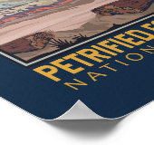 Petrified Forest National Park Vintage Emblem ポスター (角)