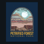 Petrified Forest National Park Vintage Emblem ポスター<br><div class="desc">Petrified Forest vector artwork design. The park is in northeastern Arizona and has large deposits of petrified wood.</div>