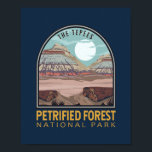Petrified Forest National Park Vintage Emblem ポスター<br><div class="desc">Petrified Forest vector artwork design. The park is in northeastern Arizona and has large deposits of petrified wood.</div>