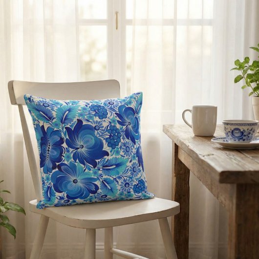 Petrikivka Ukrainian traditional folk art. クッション