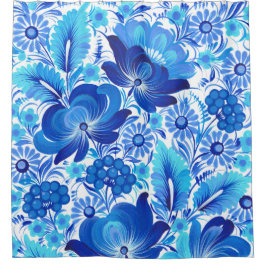 Petrikivka Ukrainian traditional folk art シャワーカーテン