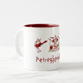 Petroglyhsのロック・バンドのマグ ツートーンマグカップ (正面左)