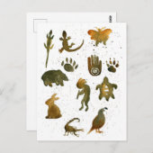 Petroglyph Symbols Bear Healer's Hand Cave Artwork ポストカード (正面/裏面)