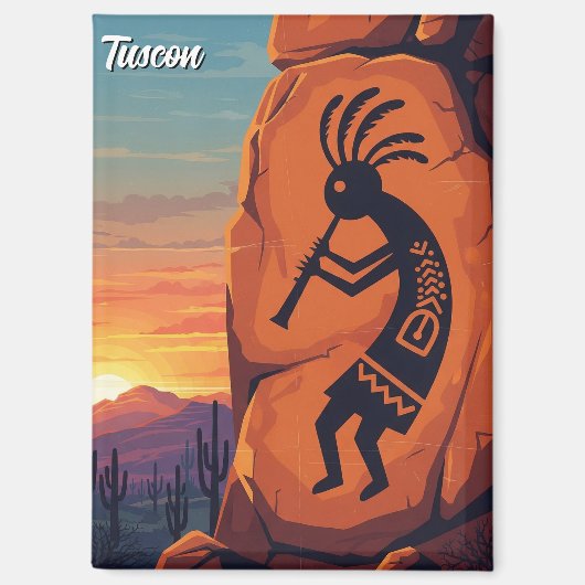 Petroglyph Tuscon Arizona Travel マグネット (正面)