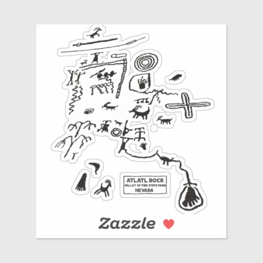 Petroglyphs at Atlatl Rock at Valley of Fire State シール (シート)